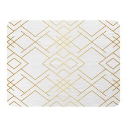 Benjamin Tate Design Golden Geo Pattern Blanket in Natural - Size: 120 cm x 150 cm - thumbnail 1