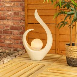 ValueLights Solar Powered Large Abstract Garden Ornament in White - thumbnail 4