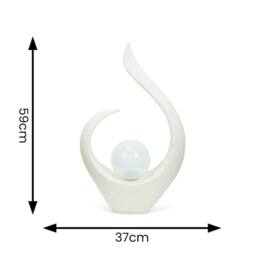 ValueLights Solar Powered Large Abstract Garden Ornament in White - thumbnail 5