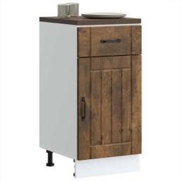 Berkfield Home Kitchen Base Cabinet Lucca Smoked Oak Engineered Wood in Brown - thumbnail 3