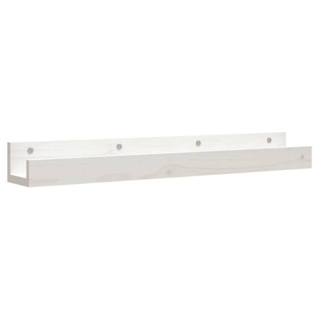 Berkfield Home Beautiful Wall Shelves 2 pcs White 80x12x9 cm Solid Wood Pine - Size: 80 x 12 x 9 cm - image 1