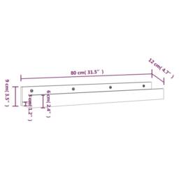 Berkfield Home Beautiful Wall Shelves 2 pcs White 80x12x9 cm Solid Wood Pine - Size: 80 x 12 x 9 cm - thumbnail 9