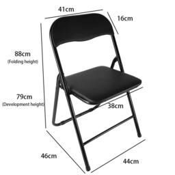 KORVIXA Black Folding Chair Foldable Computer Office Chair - Size: 100 cm - thumbnail 2