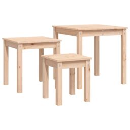Berkfield Home Nesting Tables 3 pcs Solid Wood Pine in Brown - thumbnail 6