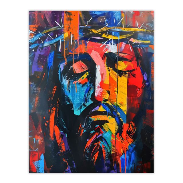 "Artery8 Jesus Portrait Thorn Crown Modern Portrait Wall Art Print - Size: W18"" x H24""" - image 1