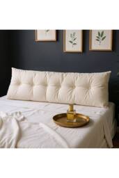 Living and Home Multifunctional Washable Wedge Headboard Pillow with Side Pocket in Beige - Size: Large - thumbnail 8