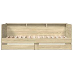 Berkfield Home Daybed with Drawers without Mattress Sonoma Oak 100x200 cm in Light Tan - thumbnail 4