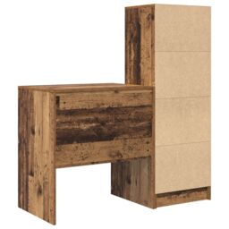 Berkfield Home Desk with Storage Old Wood Engineered Wood in Blue - thumbnail 8