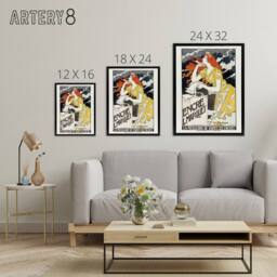 "Artery8 L Marquet Ink Art Nouveau Advert Grasset Framed Canvas Wall Art Print in White - Size: W12"" x H16""" - thumbnail 4