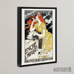 "Artery8 L Marquet Ink Art Nouveau Advert Grasset Framed Canvas Wall Art Print in White - Size: W12"" x H16""" - thumbnail 2