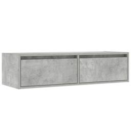 Berkfield Home TV Cabinet with LED Lights Concrete Grey 100X35.5x25 cm - thumbnail 6