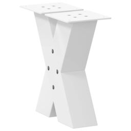 Berkfield Home Coffee Table Legs X-Shaped 2 pcs White 30x(30-31) cm Steel - thumbnail 4