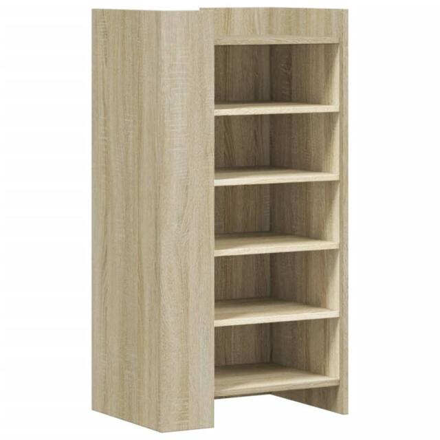 Berkfield Home Shoe Cabinet Sonoma Oak 52x37.5x100 cm Engineered Wood in Light Brown - image 1