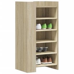 Berkfield Home Shoe Cabinet Sonoma Oak 52x37.5x100 cm Engineered Wood in Light Brown - thumbnail 2