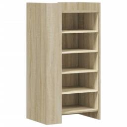 Berkfield Home Shoe Cabinet Sonoma Oak 52x37.5x100 cm Engineered Wood in Light Brown - thumbnail 1
