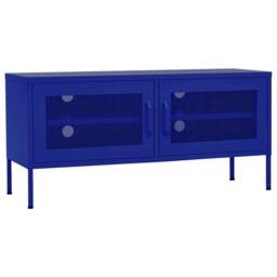 Berkfield Home TV Cabinet Navy Blue 105x35x50 cm Steel - Size: 105 x 35 x 50 cm - thumbnail 1