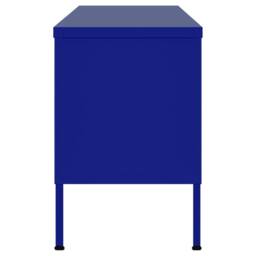 Berkfield Home TV Cabinet Navy Blue 105x35x50 cm Steel - Size: 105 x 35 x 50 cm - thumbnail 4