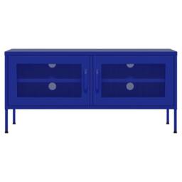 Berkfield Home TV Cabinet Navy Blue 105x35x50 cm Steel - Size: 105 x 35 x 50 cm - thumbnail 3