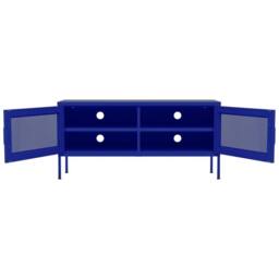 Berkfield Home TV Cabinet Navy Blue 105x35x50 cm Steel - Size: 105 x 35 x 50 cm - thumbnail 6