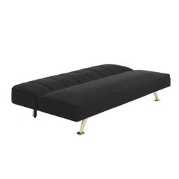 Wyld Haus Malahide Black Velvet & Ivory Boucle Sofa Bed Single Gold Metal Legs - thumbnail 5