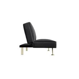 Wyld Haus Malahide Black Velvet & Ivory Boucle Sofa Bed Single Gold Metal Legs - thumbnail 6