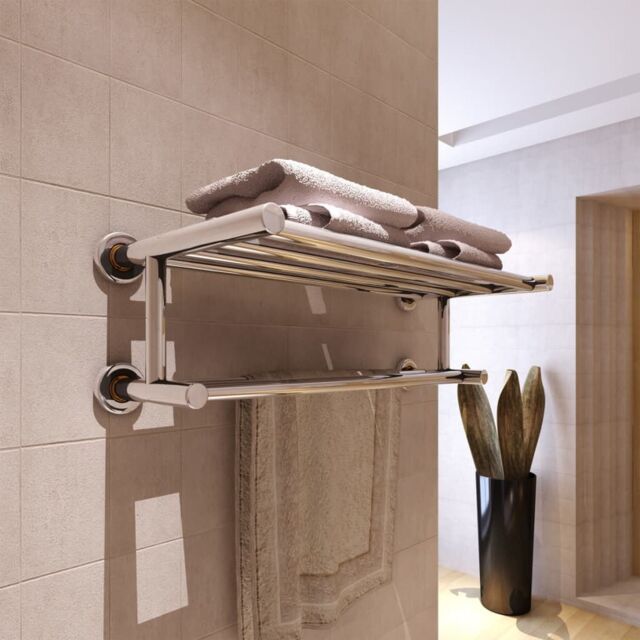 Berkfield Home Stainless Steel Towel Rack 6 Tubes in Silver - image 1
