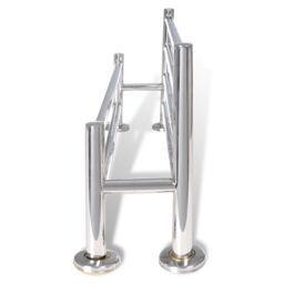 Berkfield Home Stainless Steel Towel Rack 6 Tubes in Silver - thumbnail 5