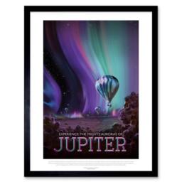 "Wee Blue Coo NASA Space Travel Advert Jupiter Home Decor 12x16"" Framed Art Print in Purple - Size: W12"" x H16""" - thumbnail 1