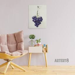 "Artery8 Bunch of Blue Grapes Oil Jean Bernard Vintage Canvas Wall Art in White - Size: W18"" x H24""" - thumbnail 3