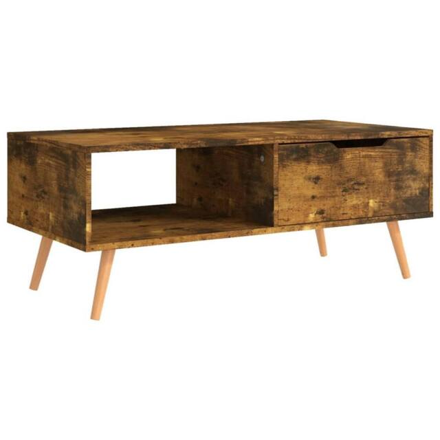 Berkfield Home Coffee Table Smoked Oak 100x49.5x43 cm Engineered Wood in Brown - image 1