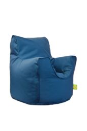 Bean Lazy Cotton Twill French Blue Bean Bag Arm Chair Toddler Size in Mid Blue - Size: Small - thumbnail 2