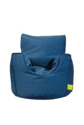 Bean Lazy Cotton Twill French Blue Bean Bag Arm Chair Toddler Size in Mid Blue - Size: Small - thumbnail 1