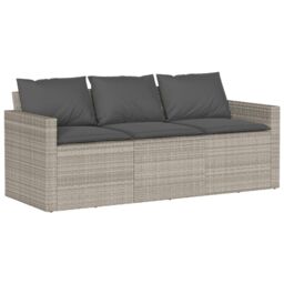 Berkfield Home 2 Piece Garden Dining Set with Cushions Light Grey Poly Rattan - thumbnail 4