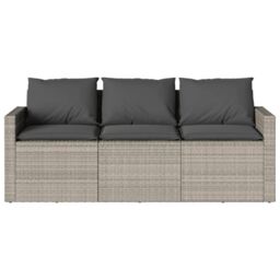 Berkfield Home 2 Piece Garden Dining Set with Cushions Light Grey Poly Rattan - thumbnail 6