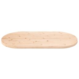 Berkfield Home Table Top 90x45x2.5 cm Solid Wood Pine Oval in Brown - thumbnail 3