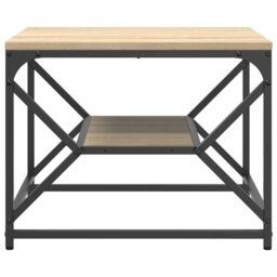 Berkfield Home Coffee Table with Shelf in Sonoma Oak ‚Äì 51x50x40 cm ‚Äì Made from Engineered Wood in Beige - Size: 51 x 50 x 40 cm - thumbnail 6