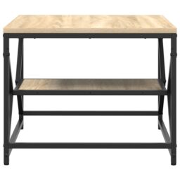 Berkfield Home Coffee Table with Shelf in Sonoma Oak ‚Äì 51x50x40 cm ‚Äì Made from Engineered Wood in Beige - Size: 51 x 50 x 40 cm - thumbnail 7