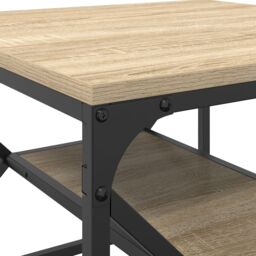 Berkfield Home Coffee Table with Shelf in Sonoma Oak ‚Äì 51x50x40 cm ‚Äì Made from Engineered Wood in Beige - Size: 51 x 50 x 40 cm - thumbnail 8
