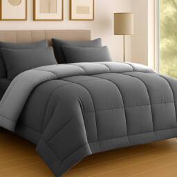 Lazzaro Home All Season Hotel Quality Hollow fiber Duvet - 10.5 Tog in Grey - Size: Single - thumbnail 2