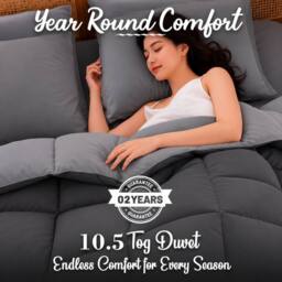 Lazzaro Home All Season Hotel Quality Hollow fiber Duvet - 10.5 Tog in Grey - Size: Single - thumbnail 8