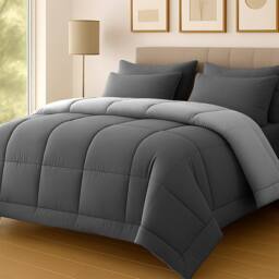 Lazzaro Home All Season Hotel Quality Hollow fiber Duvet - 10.5 Tog in Grey - Size: Single - thumbnail 1