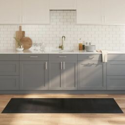Berkfield Home Rug Rectangular Black 70x200 cm Bamboo - Size: Medium