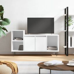 Berkfield Home TV Cabinet White 100x35x55 cm Engineered Wood - Size: 100 x 35 x 55 cm - thumbnail 1