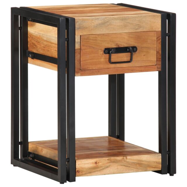 Berkfield Home Nightstands 2 pack 40x35x50 cm Solid Acacia Wood in Brown - Size: 40 x 35 x 50 cm - image 1