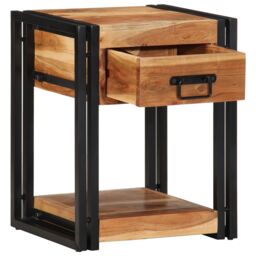 Berkfield Home Nightstands 2 pack 40x35x50 cm Solid Acacia Wood in Brown - Size: 40 x 35 x 50 cm - thumbnail 4