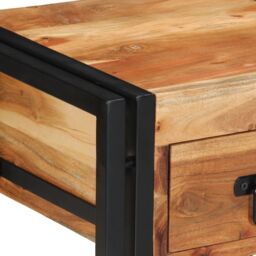 Berkfield Home Nightstands 2 pack 40x35x50 cm Solid Acacia Wood in Brown - Size: 40 x 35 x 50 cm - thumbnail 9