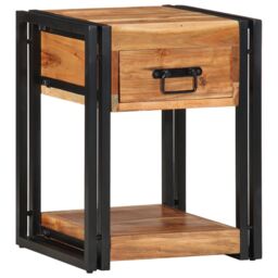 Berkfield Home Nightstands 2 pack 40x35x50 cm Solid Acacia Wood in Brown - Size: 40 x 35 x 50 cm - thumbnail 3