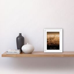 "Artery8 Wall Art Print NASA Our Solar System Pluto New Horizons Surface Image Artwork Framed 9X7 Inch in White - Size: W7"" x H9""" - thumbnail 2