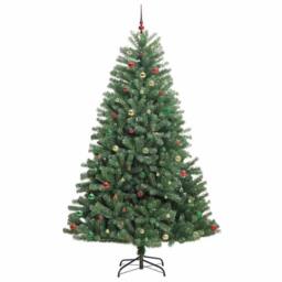 Berkfield Home Artificial Hinged Christmas Tree Green 270 cm PVC & Metal - thumbnail 6