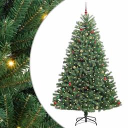 Berkfield Home Artificial Hinged Christmas Tree Green 270 cm PVC & Metal - thumbnail 2